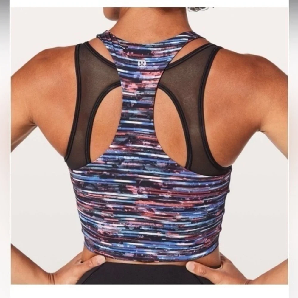 Lululemon Break Free Tank *Nulux Hinshu Alpine White Multi / Black Size 6